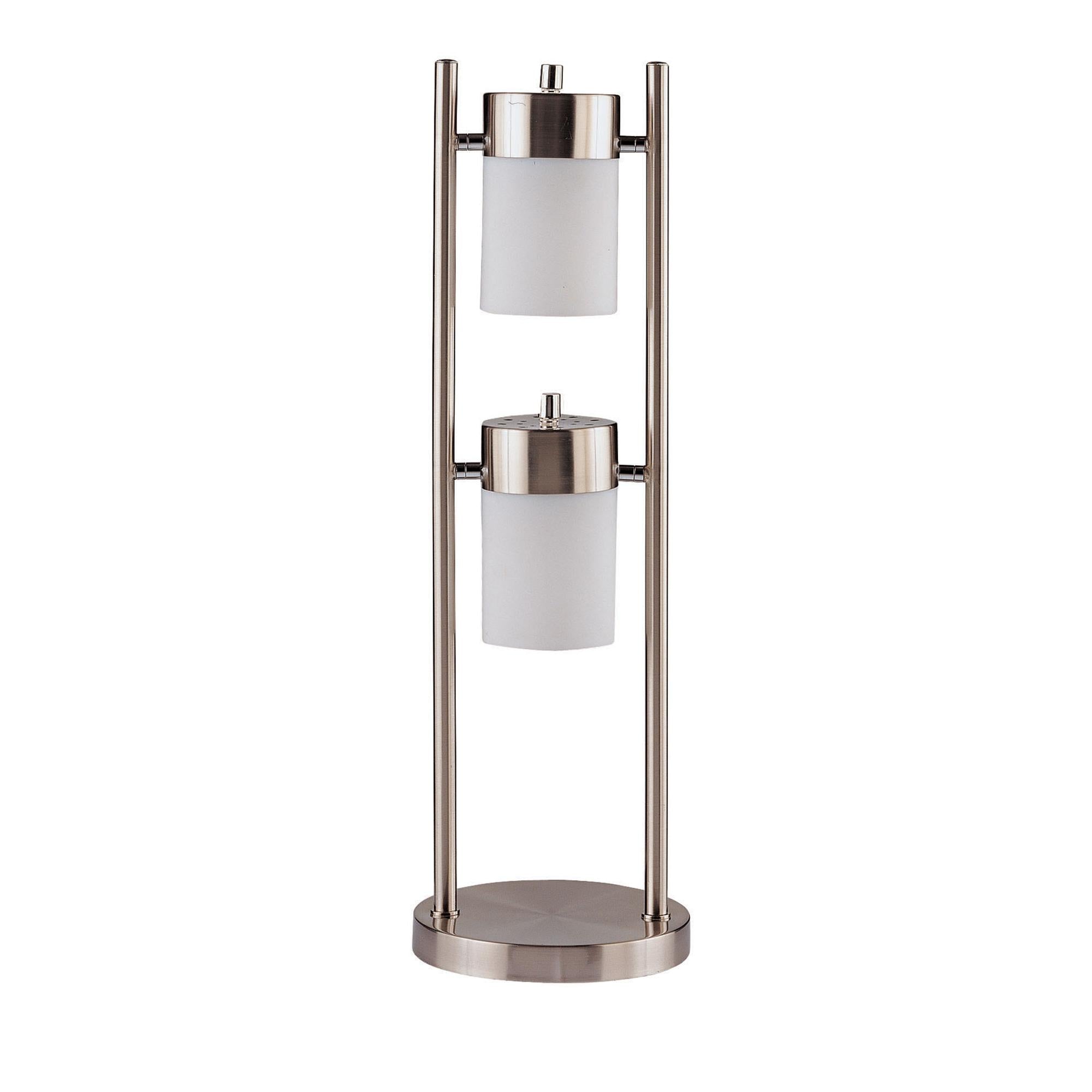 Coaster Furniture Munson 900732 25-inch 2 Swivel Lights Bedside Table Lamp - Silver IMAGE 1